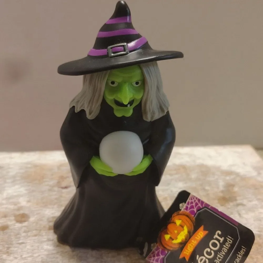Halloween Witch Ghost and Skull Decor Lights And Voice Actions Set Of 3